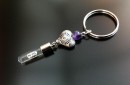 古色古香的心臟紫水晶大米魅力鑰匙扣