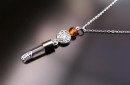 celtic amber rice charm on chain