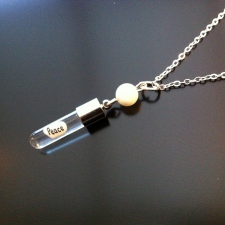 mother of pearl rice charm on chain