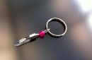 粉紅色的瑪瑙大米魅力鑰匙扣