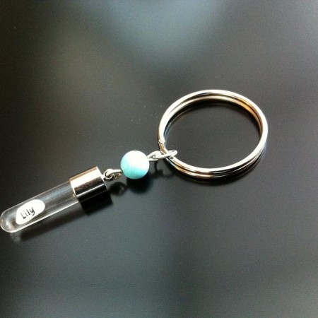 Rice Charm key ring - turquoise