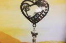 rice writing filigree heart and butterfly dreamcatcher rice charm with opalite crystal